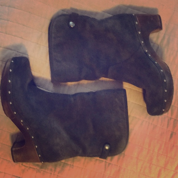 UGG Shoes - Suede Ugg dusty blue heels size 9